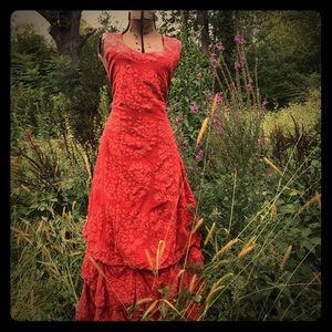 Anokhi Coral Maxi Bubble Dress